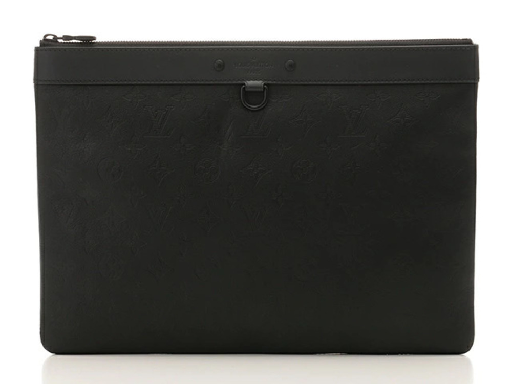 LOUIS VUITTON Clutch Bag Pochette Discovery Monogram Shadow Black